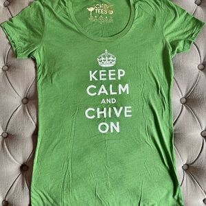 Green Chive Tee - Keep Calm and Chive On